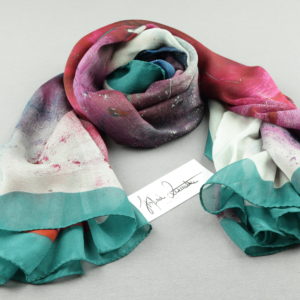 “Creazione 2” foulard (blue-green frame)
